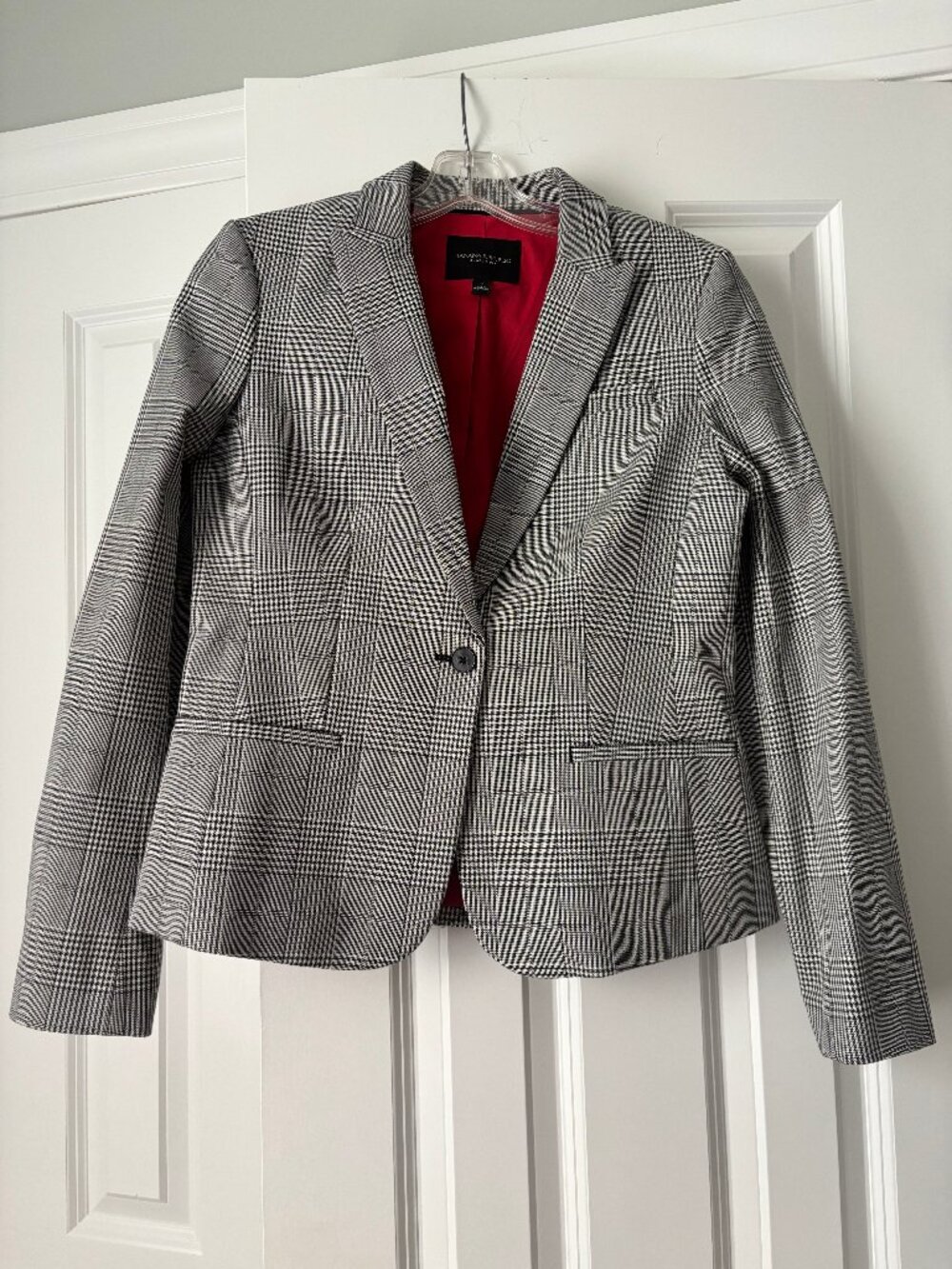 BANANA REPUBLIC CLASSIC FIT PLAID BLAZER